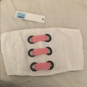 White and pink tube top size small